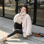 Women's Cozy Fleece Coat with High Collar