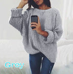 Women's Chunky Knit Sweater with Casual Cut and Voluminous Sleeves