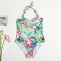 Women's One-Piece Swimsuit with Tropical Pattern