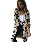 Women's Elegant Leopard Print Knit Cardigan
