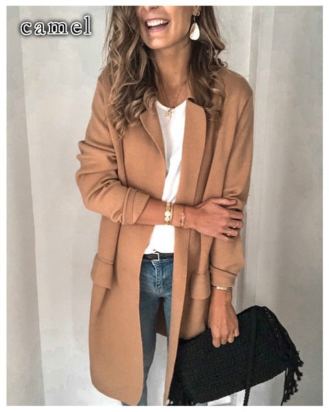 Women's Fashionable and Elegant Fleece Coat with Practical Pockets