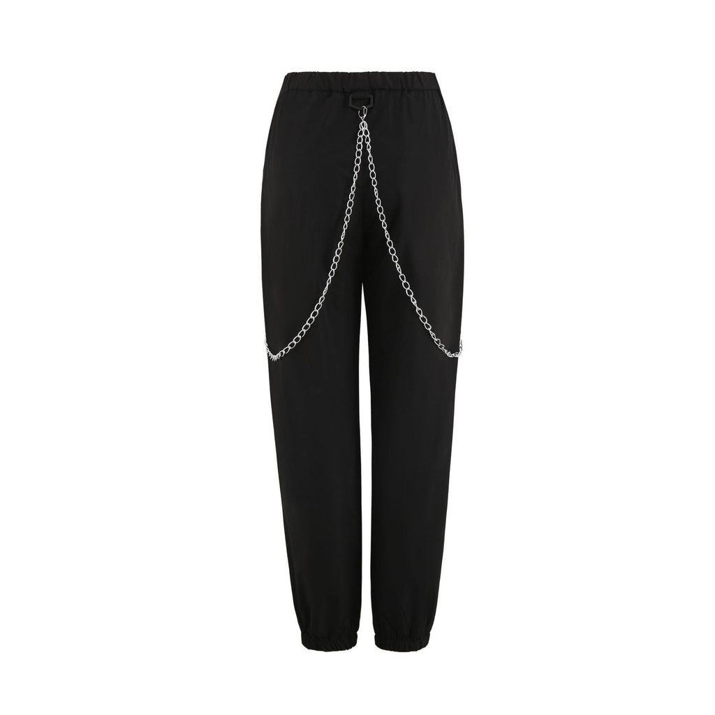 Women's Cargo Pants with Chain Details