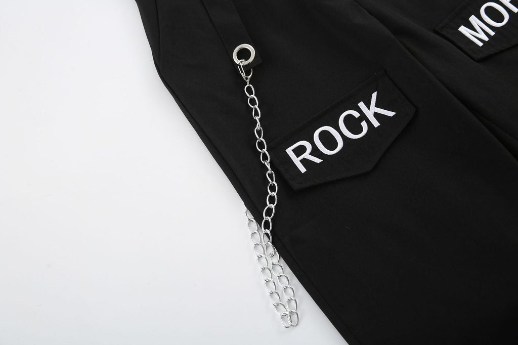 Women's Cargo Pants with Chain Details
