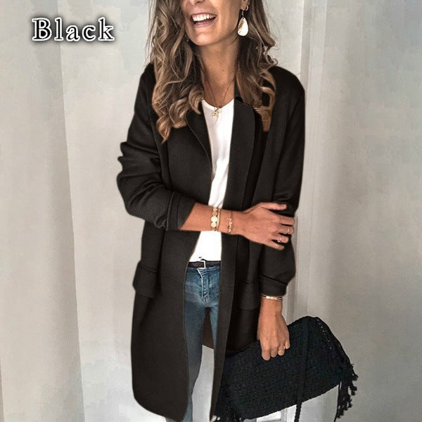 Women's Fashionable and Elegant Fleece Coat with Practical Pockets