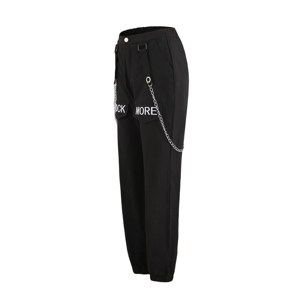 Women's Cargo Pants with Chain Details