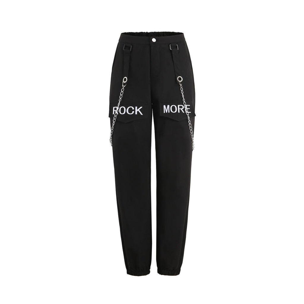 Women's Cargo Pants with Chain Details