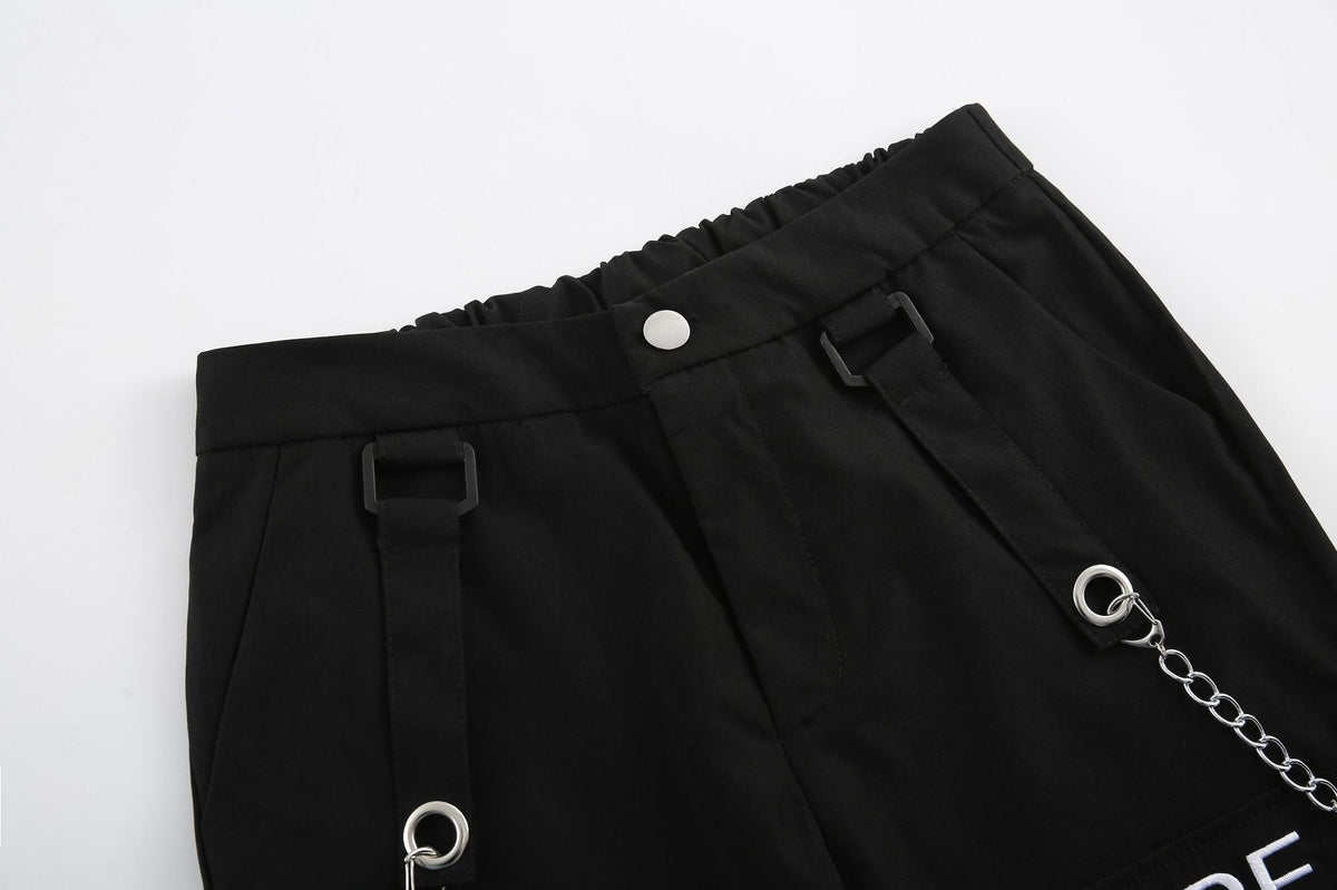 Women's Cargo Pants with Chain Details