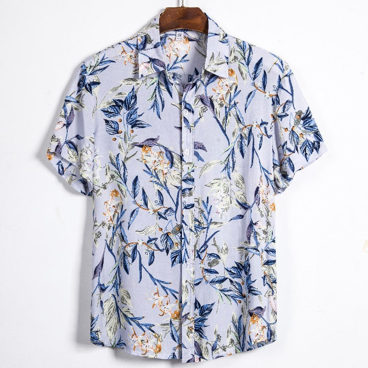 Women's Short Sleeve Shirt with Floral Accents