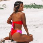 Women's Bandeau Bikini with Contrasting Colors