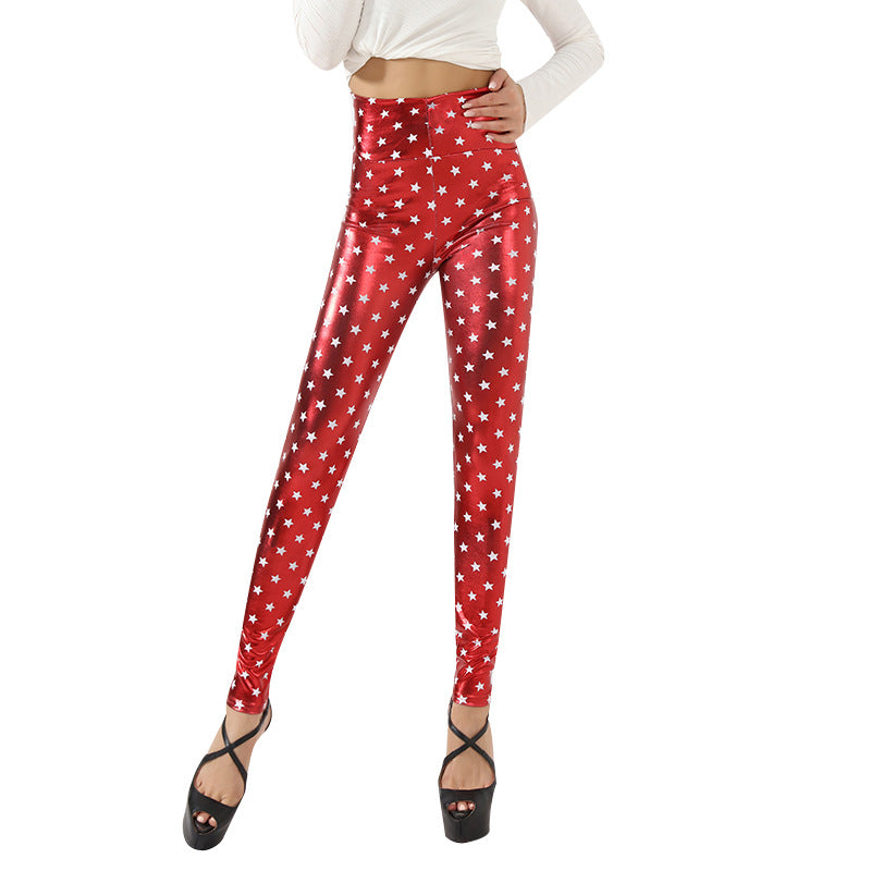 Women's Shiny Star Print Leggings