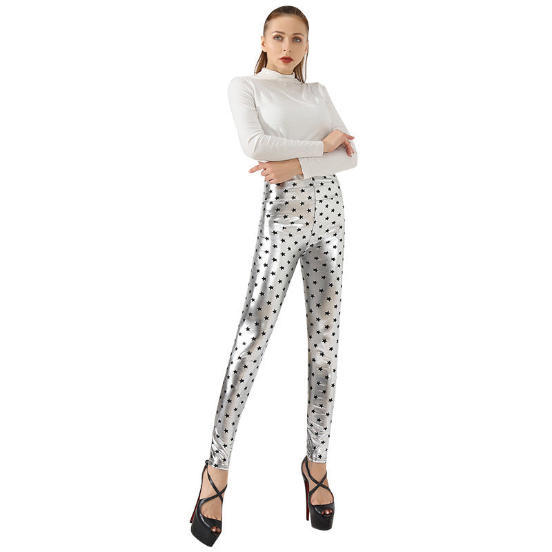 Women's Shiny Star Print Leggings