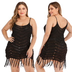 Women's Elegant Beach Cover-Up with Fringe