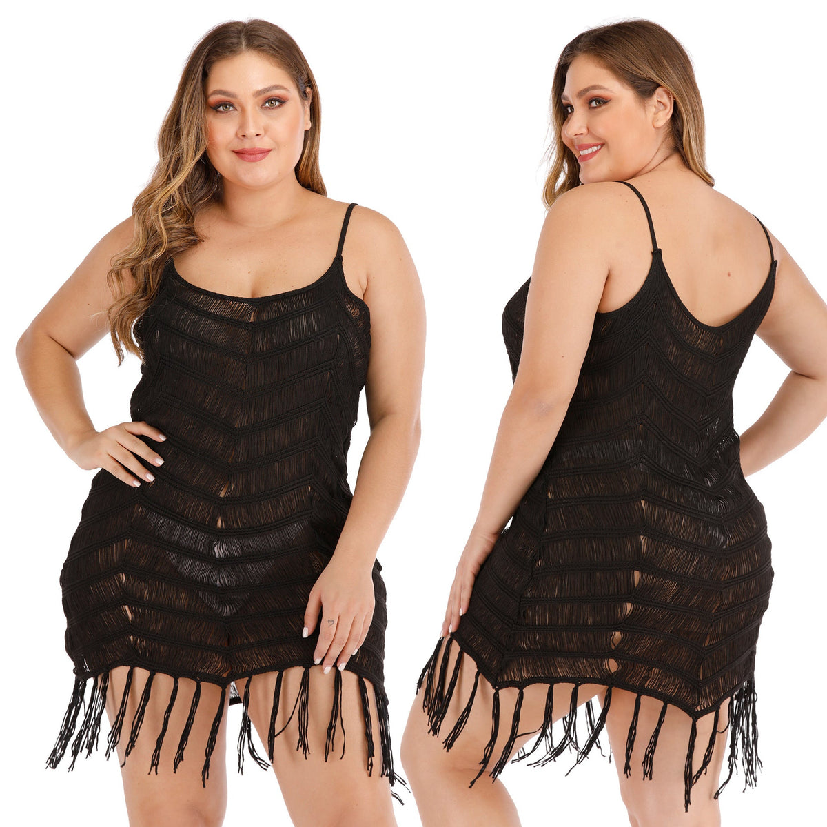 Women's Elegant Beach Cover-Up with Fringe