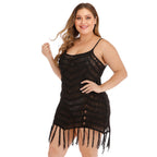 Women's Elegant Beach Cover-Up with Fringe