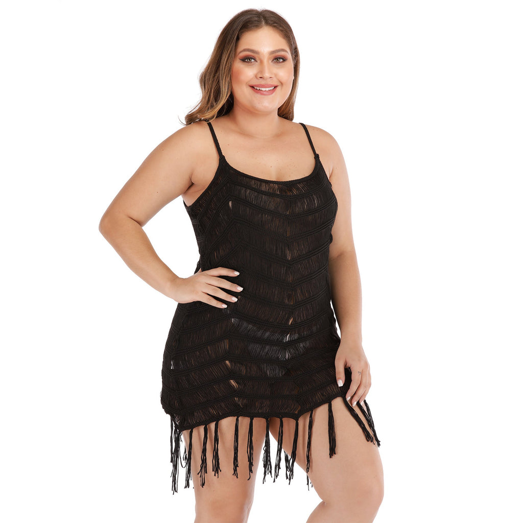 Women's Elegant Beach Cover-Up with Fringe