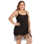 Women's Elegant Beach Cover-Up with Fringe