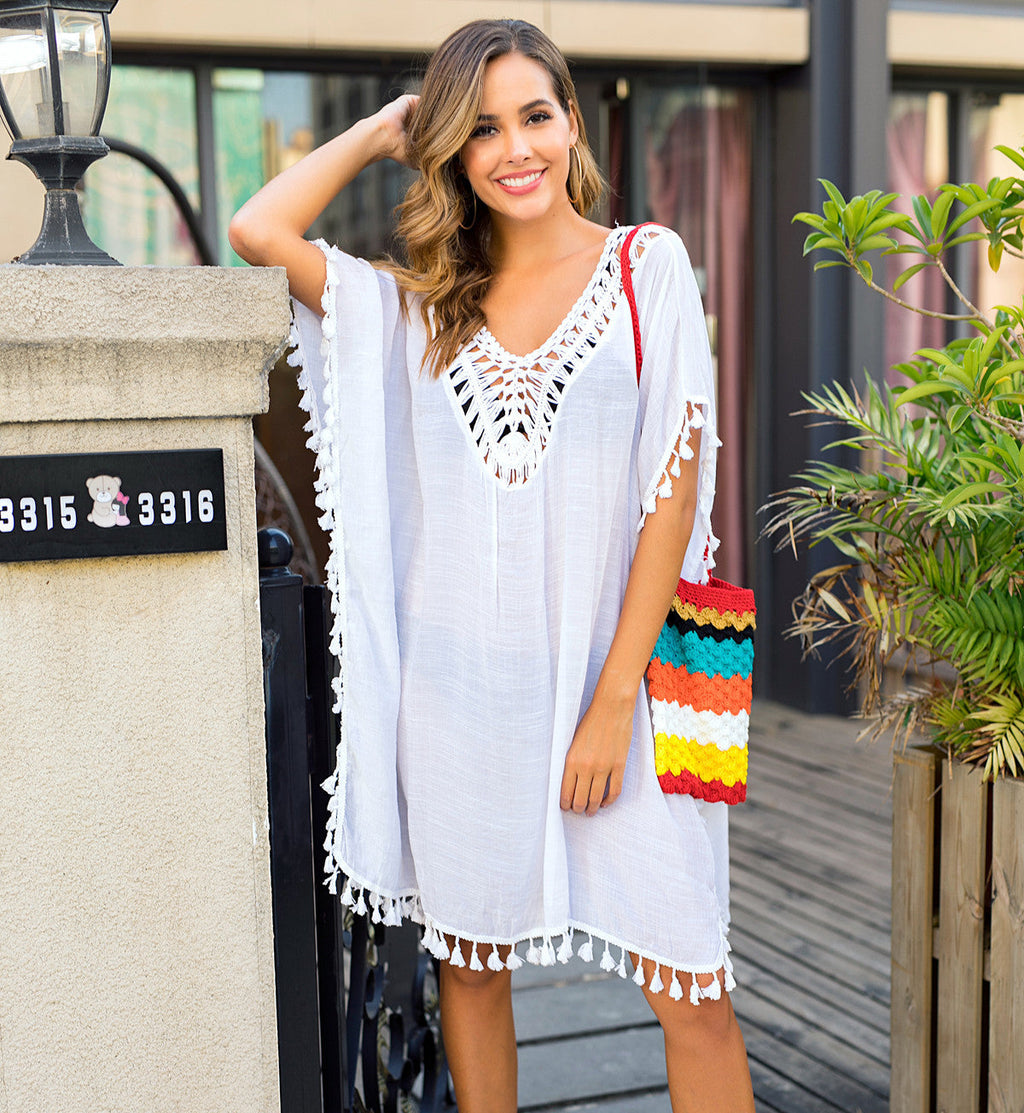 Women's Airy Kaftan with Fringe
