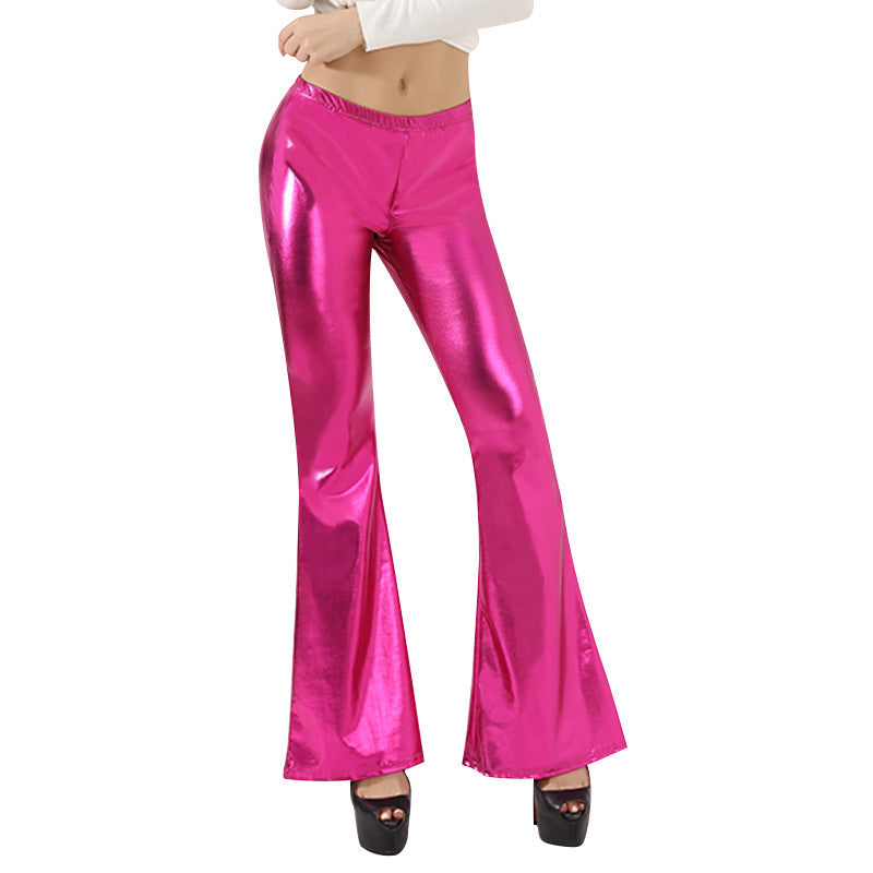 Women's High-Gloss Flared Pants