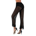 Crochet Knit Pants with Frayed Hems