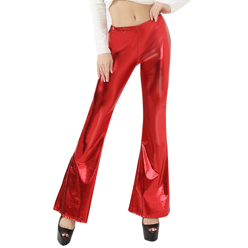 Women's High-Gloss Flared Pants