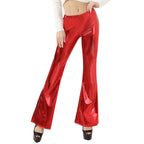 Women's High-Gloss Flared Pants