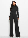 Women's Elegant and Flowing Long-Sleeve Jumpsuit