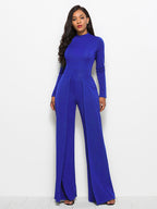 Women's Elegant and Flowing Long-Sleeve Jumpsuit