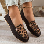 Comfortable Women's Slip-Ons with Leopard Print