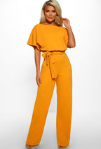 Elegant Women's Set with Flowy Blouse and Wide-Leg Trousers