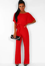 Elegant Women's Set with Flowy Blouse and Wide-Leg Trousers