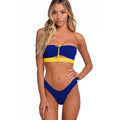 Women's Bandeau Bikini with Knot Detail and High Leg Cut