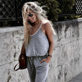 Women's Casual Jumpsuit with Thin Straps and Pockets