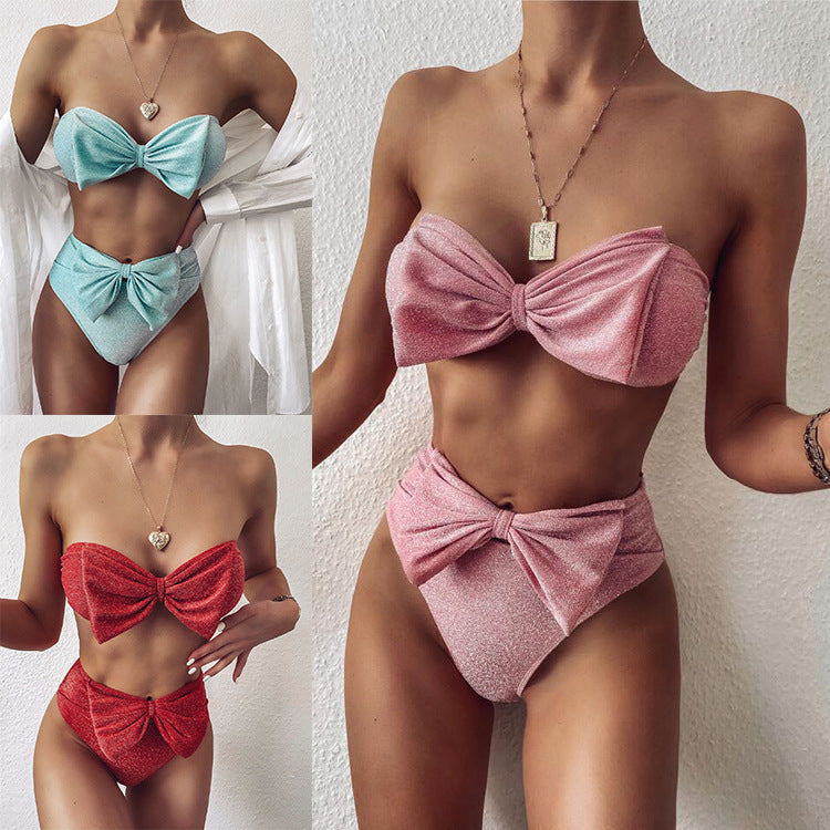 Women's Bandeau Bikini with Bow Design