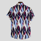 Women's Short-Sleeve Shirt with Creative Wave Pattern and Airy Fit