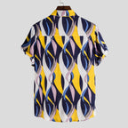 Women's Short-Sleeve Shirt with Creative Wave Pattern and Airy Fit