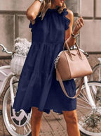 Women's Detailed Ruffled Strap Dress
