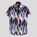 Women's Short-Sleeve Shirt with Creative Wave Pattern and Airy Fit