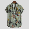 Women's Short-Sleeve Shirt in Breathable Fabric with Floral Print