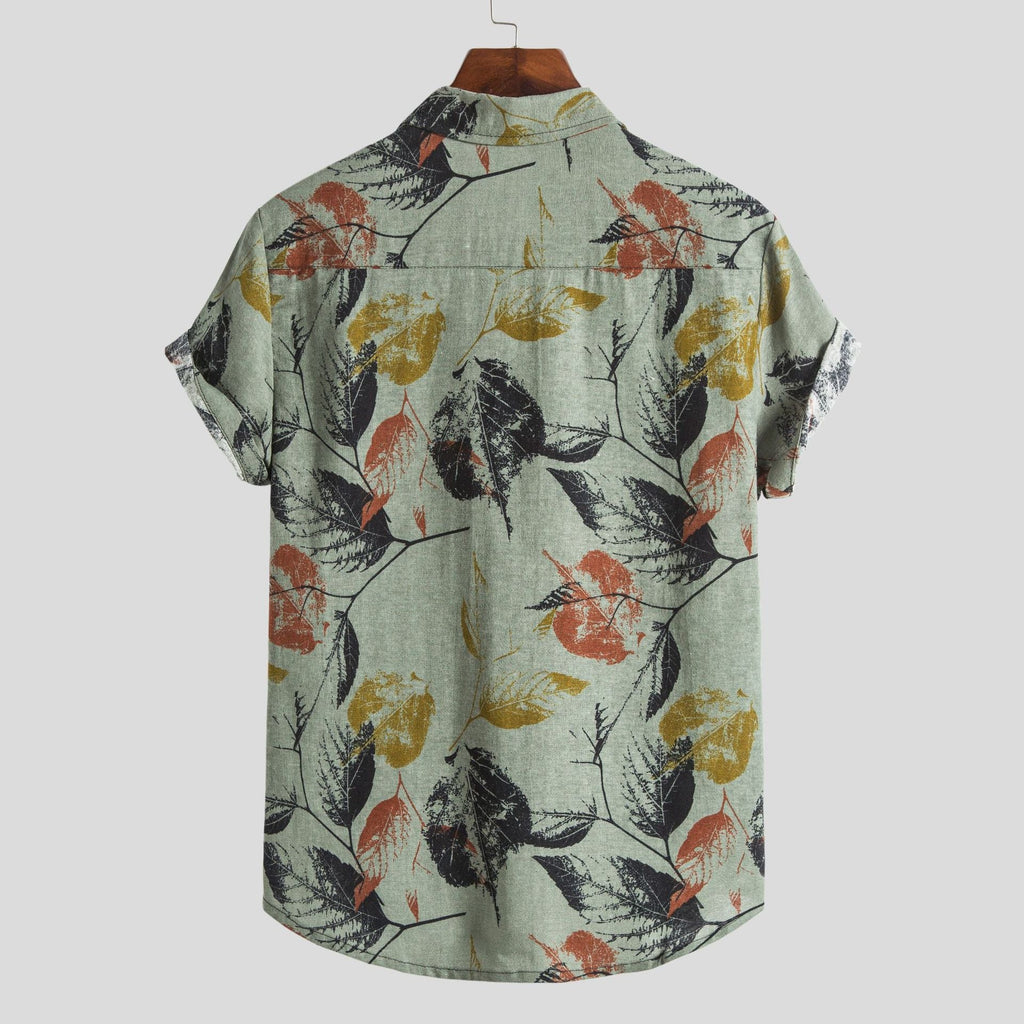 Women's Short-Sleeve Shirt in Breathable Fabric with Floral Print