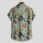 Women's Short-Sleeve Shirt in Breathable Fabric with Floral Print
