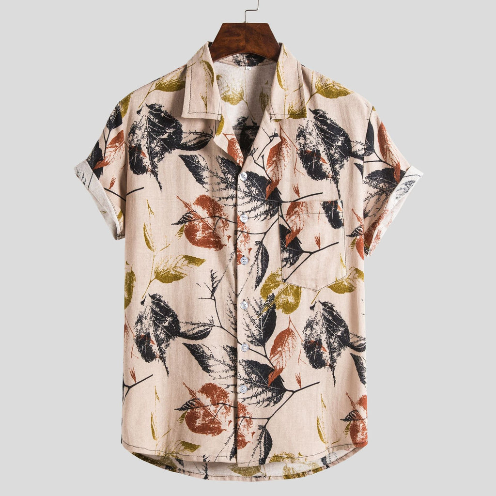 Women's Short-Sleeve Shirt in Breathable Fabric with Floral Print