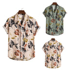 Women's Short-Sleeve Shirt in Breathable Fabric with Floral Print