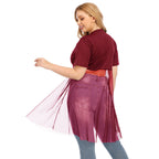 Women's Fashionable Mesh Top with Integrated Skirt