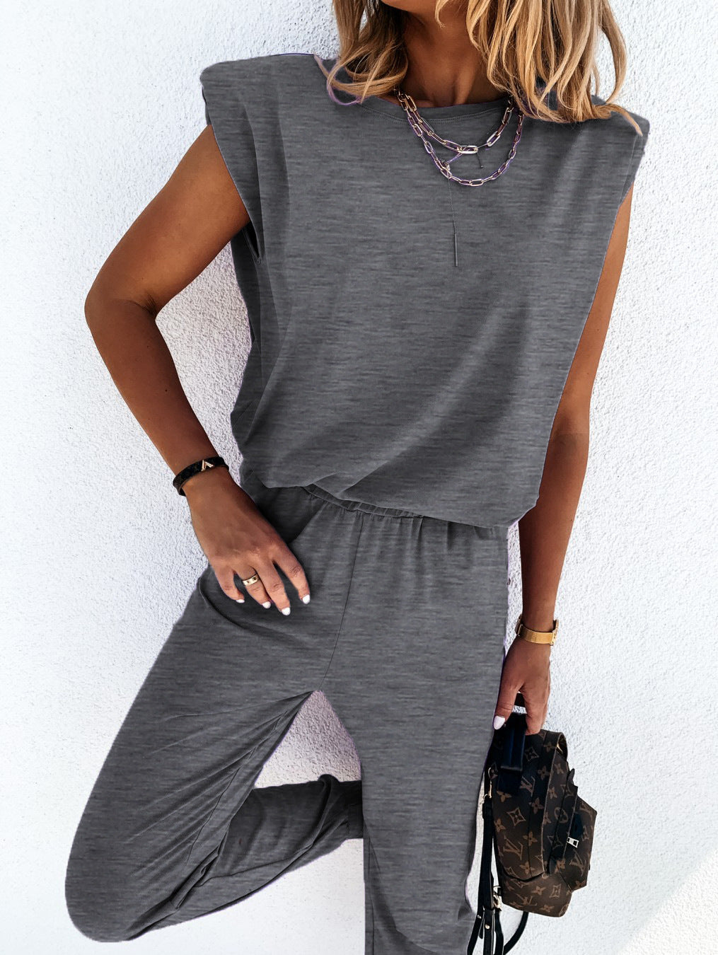 Women's Casual Jumpsuit with Soft Elastic Fabric