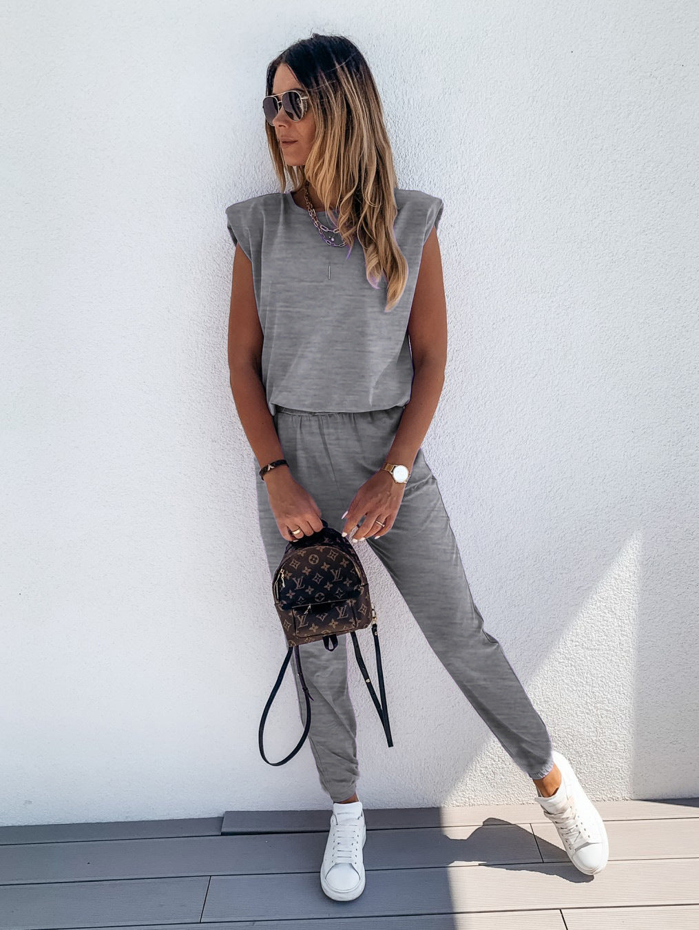 Women's Casual Jumpsuit with Soft Elastic Fabric