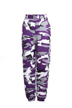 Women's Camouflage Cargo Pants with Elastic Waistband and Practical Pockets