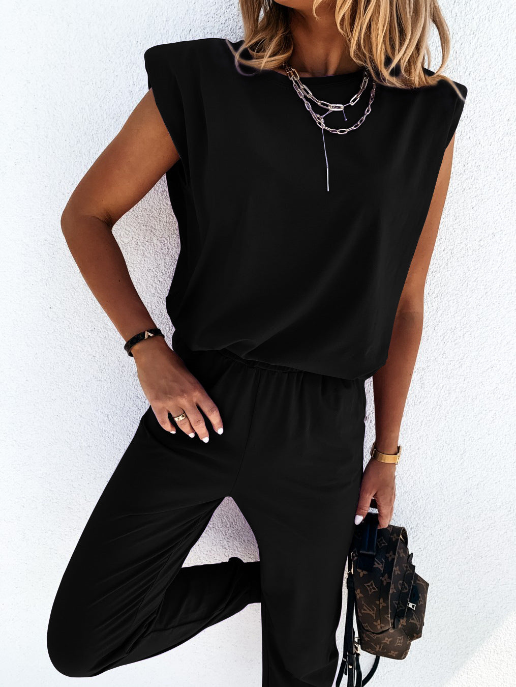 Women's Casual Jumpsuit with Soft Elastic Fabric