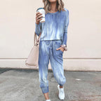 Women's Floral Print Loungewear Set with Elastic Waist
