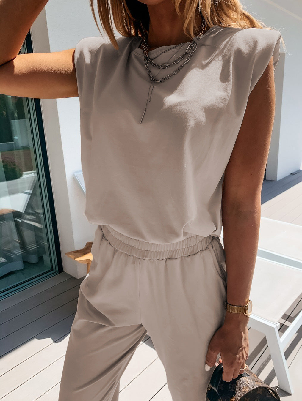 Women's Casual Jumpsuit with Soft Elastic Fabric