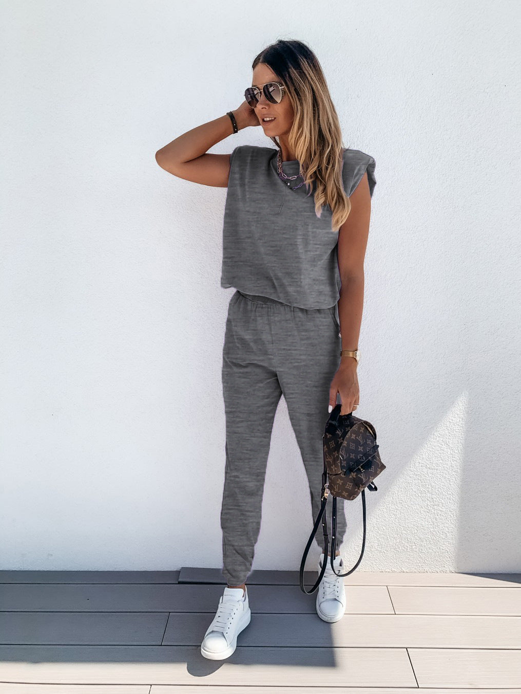 Women's Casual Jumpsuit with Soft Elastic Fabric